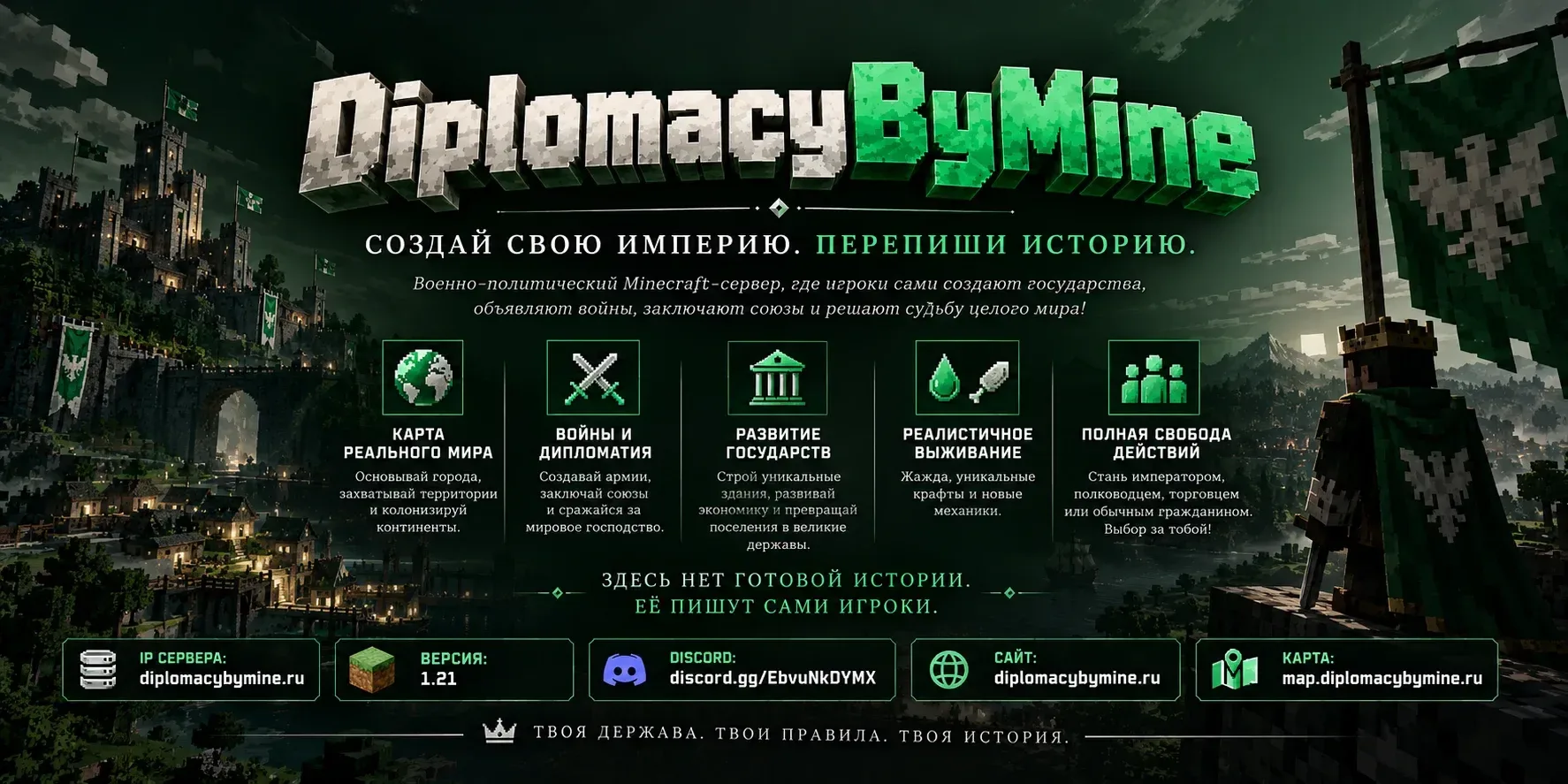 DiplomacyByMine! — сервер Minecraft